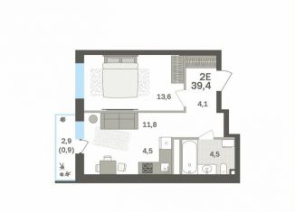 Продается 2-комнатная квартира, 39.4 м2, Пермь