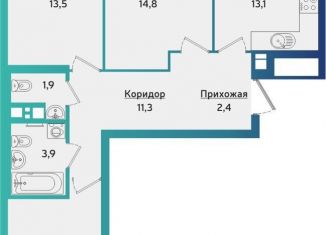 Продажа трехкомнатной квартиры, 74.3 м2, Удмуртия