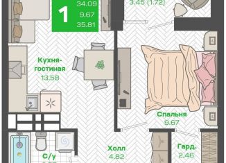 Продажа 1-ком. квартиры, 35.8 м2, Владивосток, Ленинский район