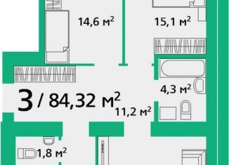 Продаю 3-ком. квартиру, 84.3 м2, Красноярский край, улица Березина, 82Д