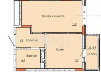 1-комнатная квартира на продажу, 38.5 м2, Владивосток, Первомайский район, жилой комплекс Новые Горизонты, 1