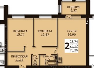 Продается 2-ком. квартира, 78.7 м2, Ивановская область, Лесная улица