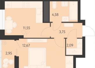 Продажа 1-комнатной квартиры, 36.1 м2, Свердловская область