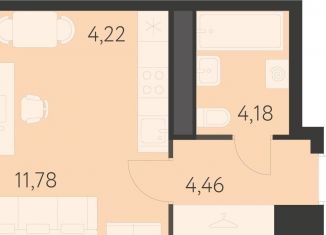 Квартира на продажу студия, 24.6 м2, Екатеринбург, улица Академика Ландау, 17/7к2