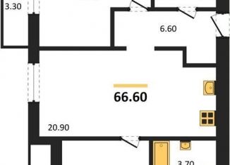 Продается 2-комнатная квартира, 66.6 м2, Новосибирск, метро Студенческая