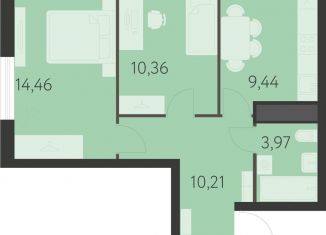 Продается двухкомнатная квартира, 48.4 м2, Свердловская область, улица Академика Ландау, 17/7к2