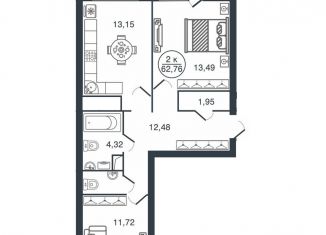 Продажа 2-комнатной квартиры, 62.8 м2, Тверь, Московский район