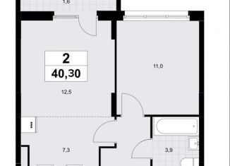 Продаю 2-ком. квартиру, 40.3 м2, Москва, улица Александры Монаховой, 57Ас1