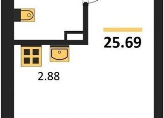 Продается квартира студия, 25.7 м2, Новосибирск, улица Королёва, 2, метро Берёзовая роща