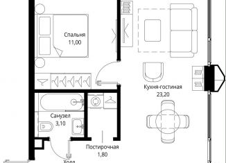 Однокомнатная квартира на продажу, 44.4 м2, Москва, район Покровское-Стрешнево