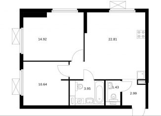 Продажа 2-комнатной квартиры, 56.5 м2, Москва, улица Михайлова, 30Ак2