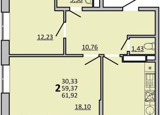 Продаю двухкомнатную квартиру, 61.9 м2, Ростов-на-Дону