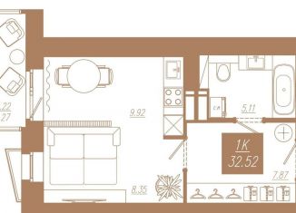 Продаю 1-комнатную квартиру, 32.5 м2, Красноярский край