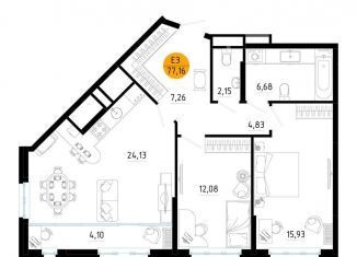 Продаю 2-комнатную квартиру, 77.2 м2, Рязань