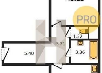 1-комнатная квартира на продажу, 46.9 м2, Новосибирск, улица Стофато, 5