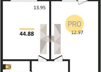 Продается 1-ком. квартира, 44.9 м2, Новосибирск, метро Берёзовая роща, улица Державина, 50