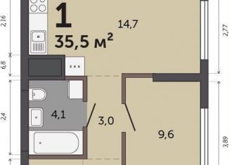 Продается 1-ком. квартира, 35.5 м2, Екатеринбург, Бархотская улица, 1А