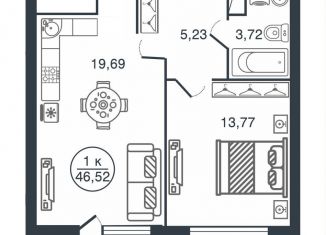 Продажа однокомнатной квартиры, 46.5 м2, Тверь, Московский район