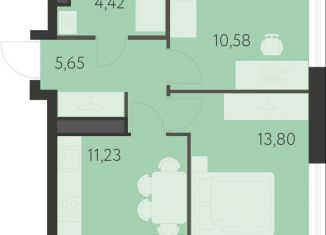 Продам 2-ком. квартиру, 45.7 м2, Свердловская область, улица Академика Ландау, 17/7к2