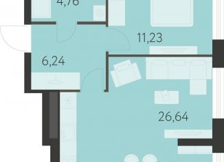 Продаю 1-ком. квартиру, 48.9 м2, Свердловская область