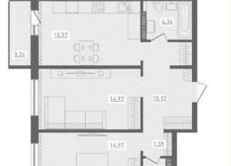 Продам 2-ком. квартиру, 65.8 м2, Новосибирская область, улица Забалуева, с9