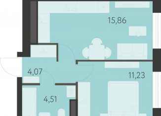 Продаю 1-комнатную квартиру, 35.7 м2, Екатеринбург, метро Чкаловская, улица Академика Ландау, 17/7к2