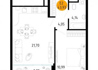 1-ком. квартира на продажу, 43.9 м2, Рязанская область