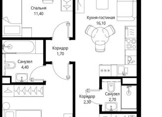 Продаю 2-комнатную квартиру, 58.4 м2, Москва, район Покровское-Стрешнево