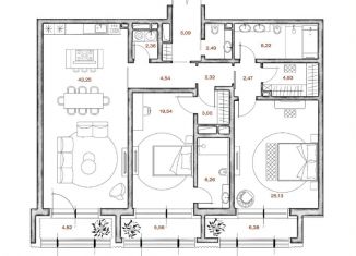 Продается 2-ком. квартира, 138 м2, Москва, Крестовоздвиженский переулок, 4, ЦАО