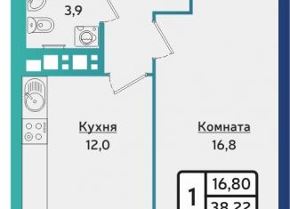 Продается однокомнатная квартира, 38.4 м2, Ижевск, Устиновский район