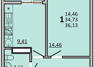 Продам 1-ком. квартиру, 36.1 м2, Ростов-на-Дону