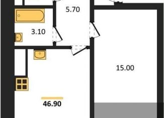 Однокомнатная квартира на продажу, 46.9 м2, Воронежская область, улица Фёдора Тютчева, 107