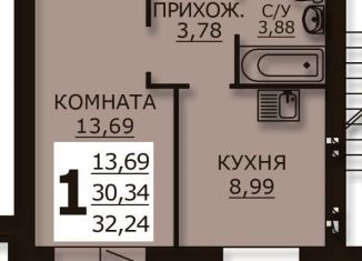 Продажа однокомнатной квартиры, 32.2 м2, Ивановская область, Лесная улица