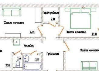 Продается трехкомнатная квартира, 70.5 м2, Рязань, улица Пушкина, 13