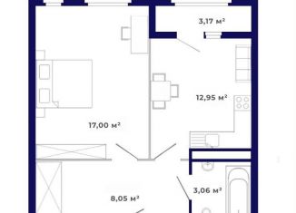 Продаю 1-ком. квартиру, 44.2 м2, рабочий поселок Маркова