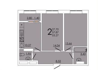 Продажа 2-комнатной квартиры, 53.3 м2, Ростов-на-Дону