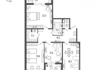 Продается трехкомнатная квартира, 109.4 м2, Санкт-Петербург, Белоостровская улица, 28, метро Лесная