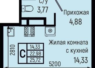 Продаю квартиру студию, 25.7 м2, Краснодарский край