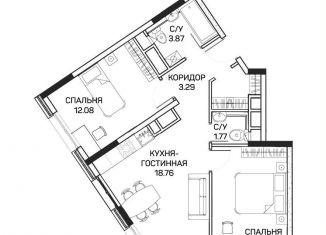 Продажа 2-ком. квартиры, 54.4 м2, Москва, улица Корнейчука, 27с7