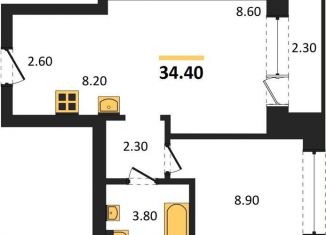 Продажа 2-ком. квартиры, 34.4 м2, Новосибирск