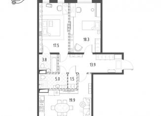 Продается 2-ком. квартира, 80.1 м2, Санкт-Петербург, Лисичанская улица, 15