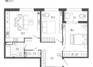 Продажа 2-комнатной квартиры, 82.7 м2, Санкт-Петербург, Белоостровская улица, 28, метро Лесная