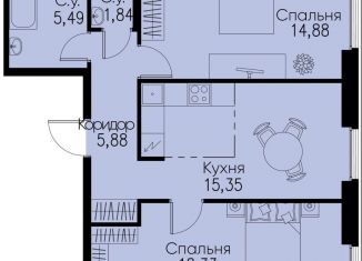 Продается двухкомнатная квартира, 61.8 м2, Санкт-Петербург, Благодатная улица, 50, метро Электросила