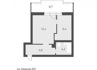 Продажа 1-ком. квартиры, 31 м2, Новосибирская область, улица Краузе, 21/1