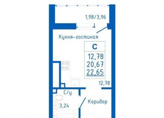 Продается квартира студия, 24.1 м2, село Михайловка, Новоуфимская улица, 17