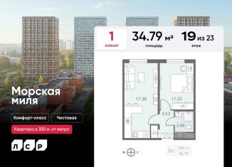 Продажа 1-ком. квартиры, 34.8 м2, Санкт-Петербург, метро Проспект Ветеранов