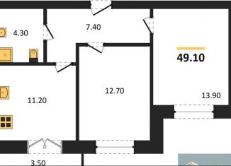 Продам 2-комнатную квартиру, 49.1 м2, Воронежская область, Цимлянская улица, 10Г