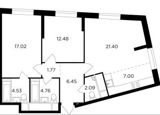 Продаю 2-ком. квартиру, 77.5 м2, Москва, улица Петра Алексеева, 14