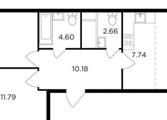 2-ком. квартира на продажу, 72.6 м2, Москва, улица Петра Алексеева, 14