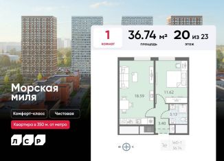 Продажа однокомнатной квартиры, 36.7 м2, Санкт-Петербург, метро Проспект Ветеранов